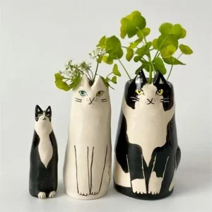 Adorable Cat Ceramic Vase
