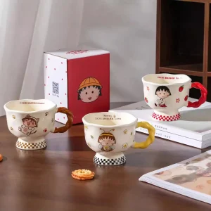 FLCLCPMG0049-0051-01 Chibi Maruko-chan Ceramic Mug Cute Cartoon Coffee Cup