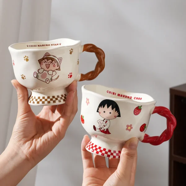 FLCLCPMG0049-0051-03 Chibi Maruko-chan Ceramic Mug Cute Cartoon Coffee Cup
