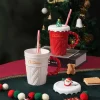 FLCLCPMG0052-0054-02 Creative Christmas Ceramic Mug High-End Vintage Coffee Cup Gift