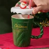 FLCLCPMG0052-0054-03 Creative Christmas Ceramic Mug High-End Vintage Coffee Cup Gift