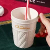 FLCLCPMG0052-0054-05 Creative Christmas Ceramic Mug High-End Vintage Coffee Cup Gift
