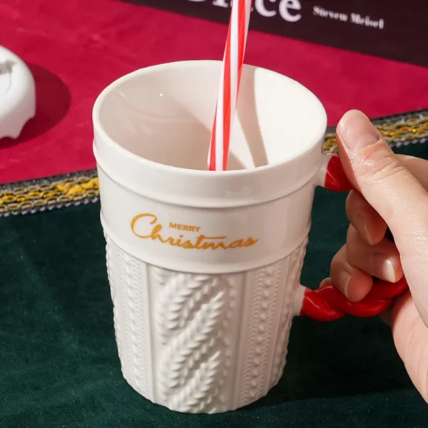 FLCLCPMG0052-0054-05 Creative Christmas Ceramic Mug High-End Vintage Coffee Cup Gift