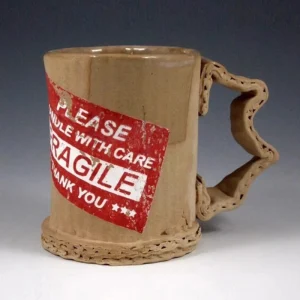 FLPO0070 Corrugated Cardboard Ceramic Mug