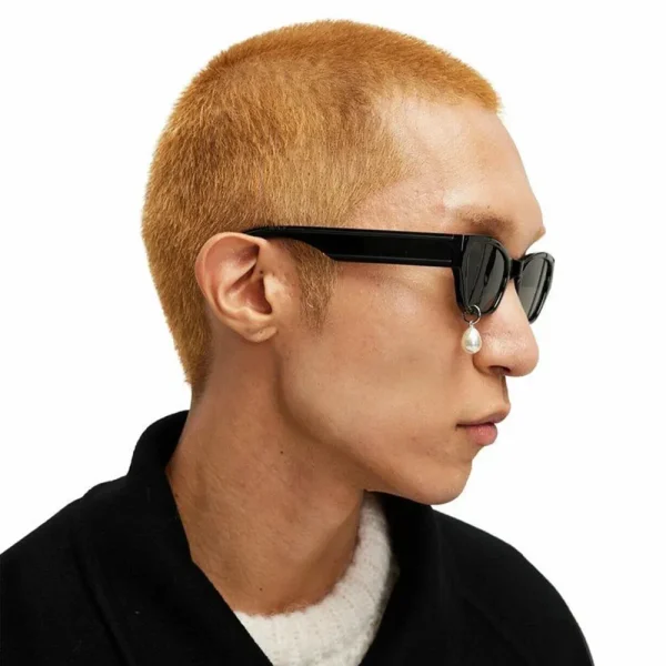 FLCLGS000006-0020-02 Pearl Earrings Sunglasses High-End Trendy Unique Sun Glasses