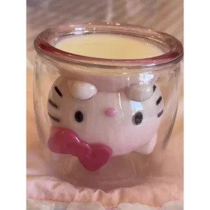 FLPO0067 Hello Kitty Pink Glass Coffee Cup