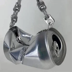 Silver Soda Can Crossbody Bag