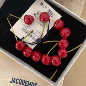 Patchwork Cherry Necklace