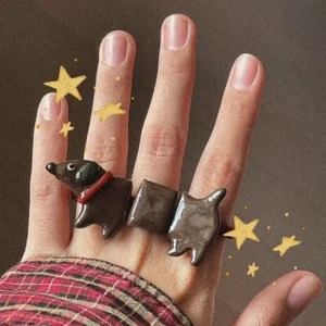 FLCF0134 Sausage Dog Rings