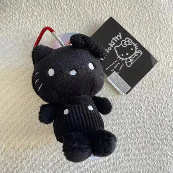 Black Hello Kitty Keychain 50th Anniversary Cute Limited Plush Doll