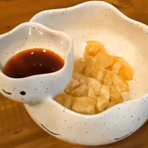 double-opening bowl with Dipping Sauce Dish