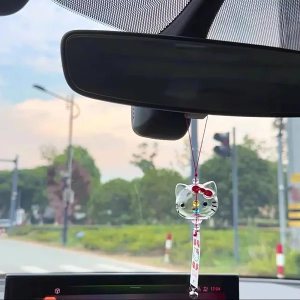 FLCDCD000010-02 Cute Cartoon Hello Kitty Car Interior Hanging Decoration Keychain