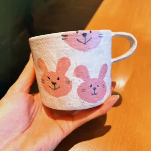 Handmade Pink Rabbit Mug