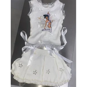 FLCF0066 Lace Trim Crop Top