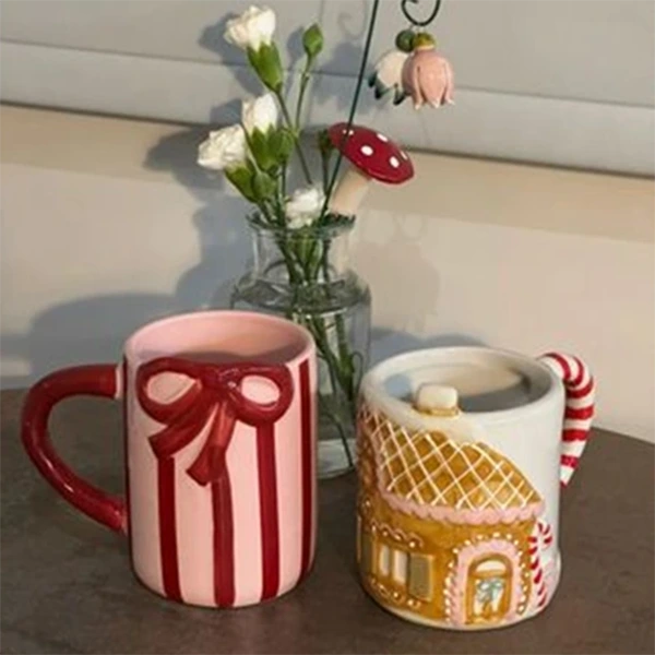christmas bow mug