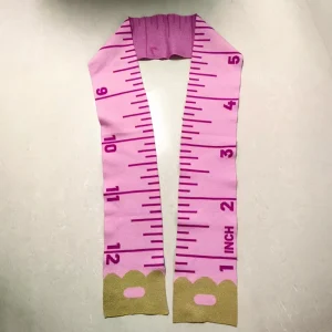 Pink Tape Measure Shaped Scarf