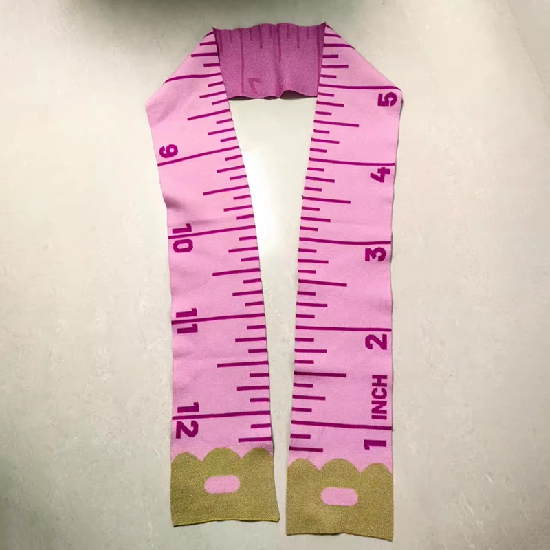 Pink Tape Measure Shaped Scarf