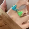 Quirky Frog Ring Unique Design Gift Open Adjustable Ring