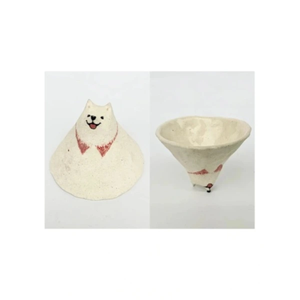 samoyed handheld ceramic mug