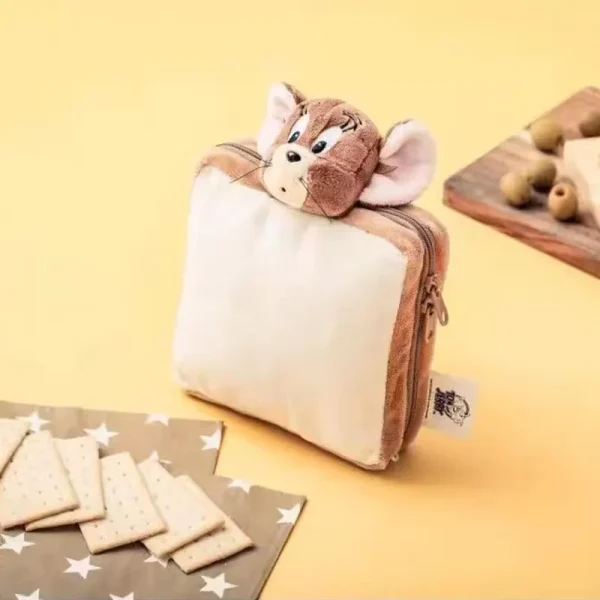 Funny Tom and Jerry Jerry Toast-Shaped Clutch Makeup Bag