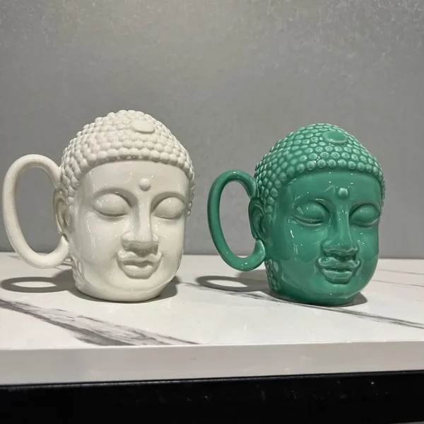 Creative Buddha Head Ceramic Mug Unique Gift Decorative Prop