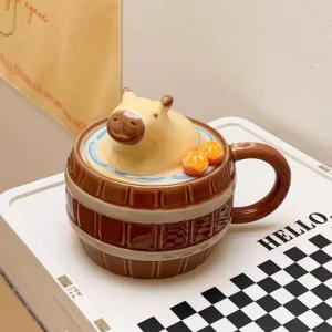 FLCLCPMG0043-01 Cute Capybara-Shaped Ceramic Mug Creative Water Cup Coffee