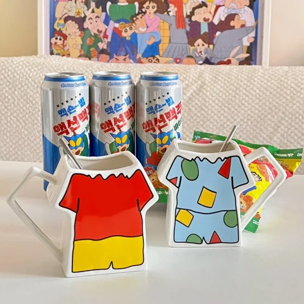 Crayon Shin-chan Shirt Design Mug Cute Cartoon Water Cup