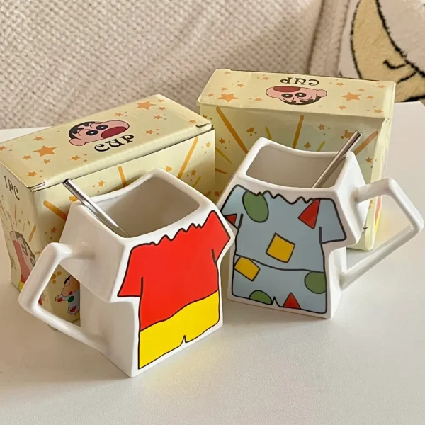 Crayon Shin-chan Shirt Design Mug Cute Cartoon Water Cup