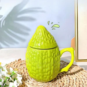 FLCLCPMG0073-01 Creative Bitter Gourd Shaped Ceramic Mug