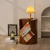 Creative Tree Stump Shaped Stool Side Table with Book Storage