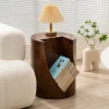 Creative Tree Stump Shaped Stool Side Table with Book Storage