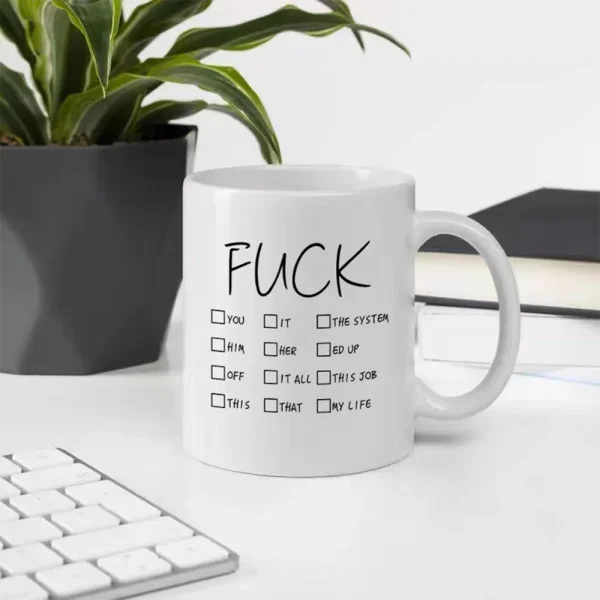 FLCLCPMG0046-02 Creative 'Fuck' Mood Mug Coffee Cup Water Cup
