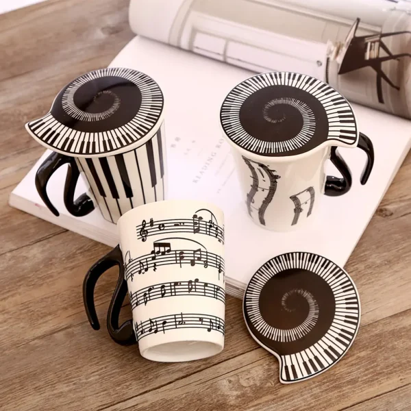 FLCLCPMG0065-006-01 Creative Music-Themed Ceramic Mug Musical Note Design