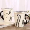 FLCLCPMG0065 Creative Music-Themed Ceramic Mug Musical Note Design
