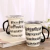 FLCLCPMG0066 Creative Music-Themed Ceramic Mug Musical Note Design