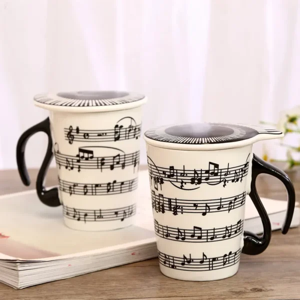 FLCLCPMG0066 Creative Music-Themed Ceramic Mug Musical Note Design