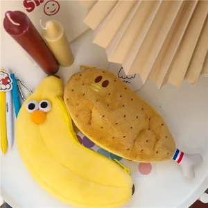 FLCBCLST0041-0043-01 Cute Creative Banana Plush Storage Pouch Pen Case Lipstick Bag