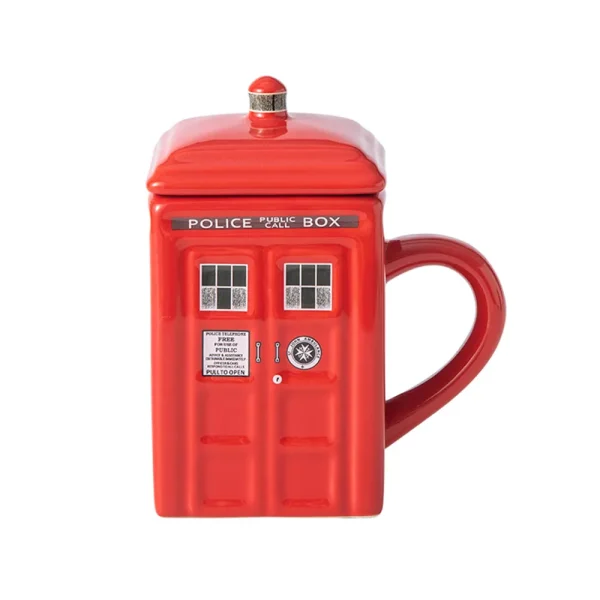 Doctor Who Merchandise Mug Vintage British Police Box Cup Red