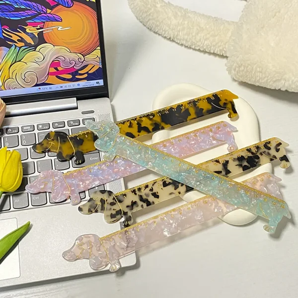 Cute and Fun Dachshund-Shaped Ruler Creative Stationery Tool