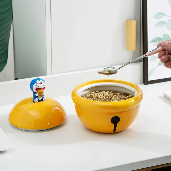 Doraemon Bell Ceramic Bowl Cute Cartoon Tableware Gift
