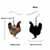 FLCARE000042-2 Exaggerated Funny Goose/Hen Shaped Earrings