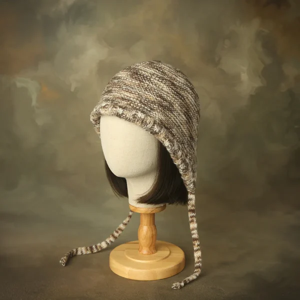 FLCAHH000021 Vintage Street Style Color-Block Knit Hat Cute and Warm