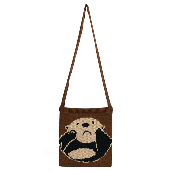 Cute Otter Knitted Crossbody Bag Woven Shoulder Bag