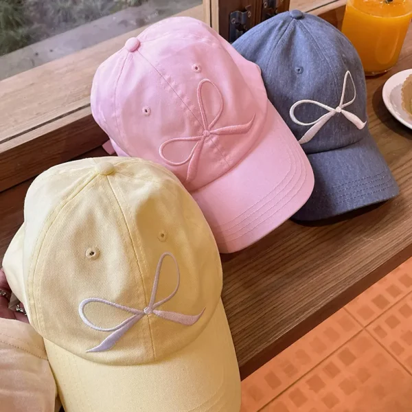 FLCAHH000014-0016-01 Bowknot Embroidered Baseball Cap Unique Niche Snapback Hat