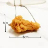Creative Realistic Fried Chicken Wing Model Keychain Necklace