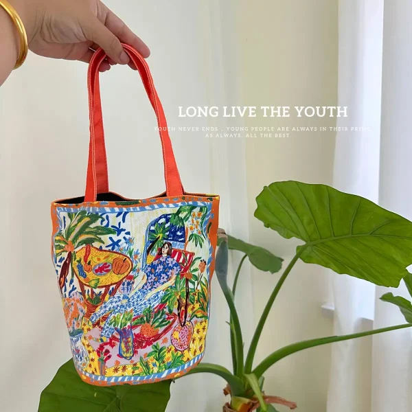 FLCBTSBP0048-01 Thai Style Niche Large Capacity Tote Bag