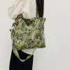 FLCBTSBP0037-0038-03 Vintage Floral Corduroy Tote Bag Fashion Large Shoulder Bag