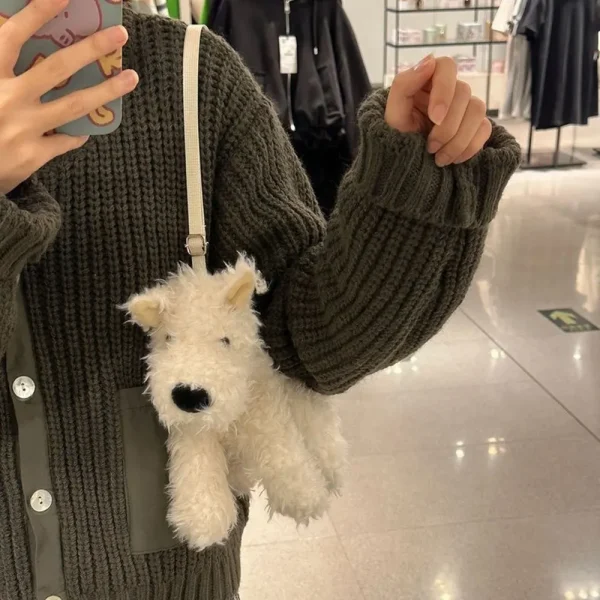 FLCBTSBP0036-03 Realistic Plush West Highland Terrier Shoulder Bag Crossbody Bag
