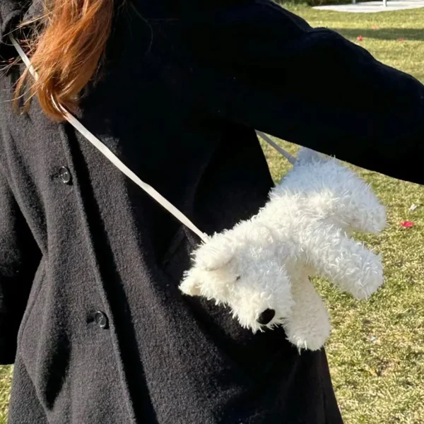 FLCBTSBP0036-04 Realistic Plush West Highland Terrier Shoulder Bag Crossbody Bag