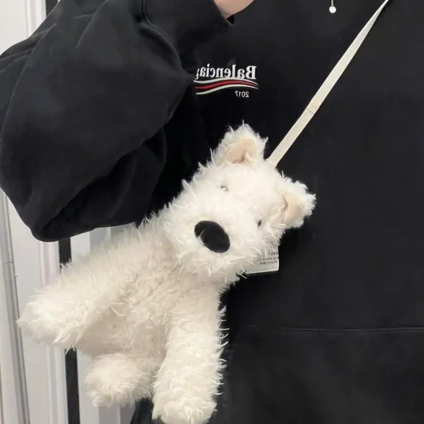 FLCBTSBP0036-05 Realistic Plush West Highland Terrier Shoulder Bag Crossbody Bag